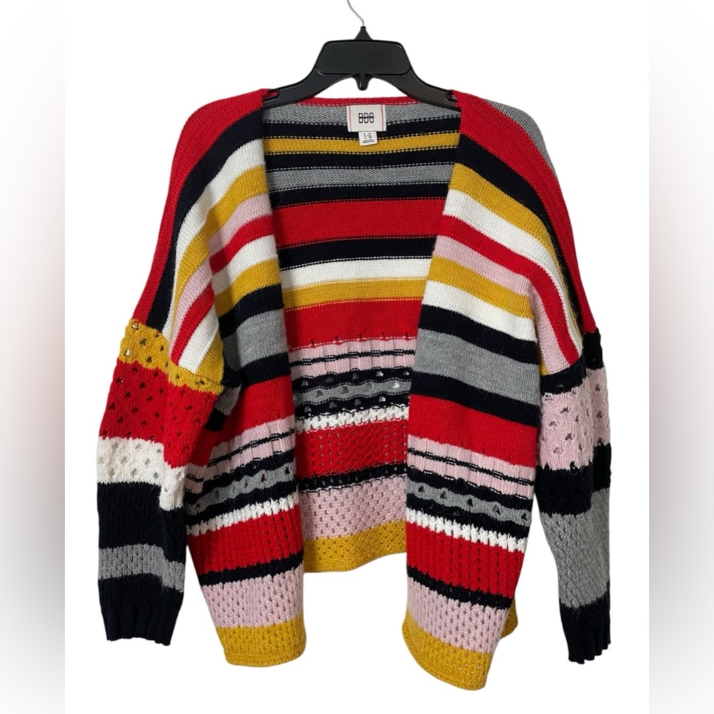 NWOT Urban Outfitters Utica Open-Front Cardigan Striped Colorful Size Large
